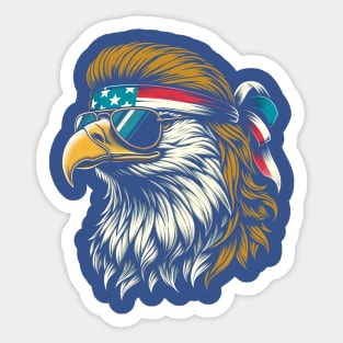 Epic Eagle Freedom Mullet Mens 4th of July Patriotic Fun Sticker